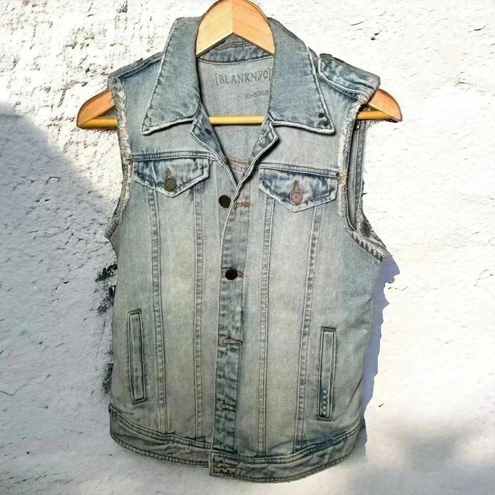 Blanknyc denim vest western ranch boho festival  XS